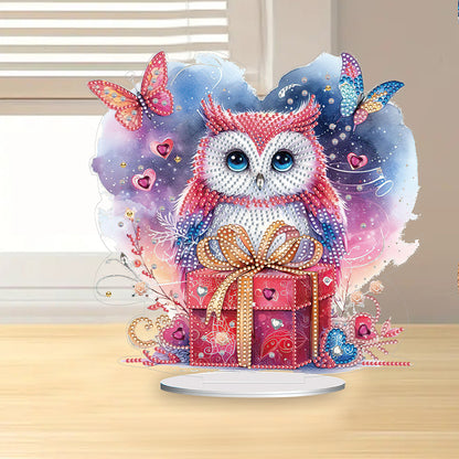 Acrylic Owl Diamond Painting Tabletop Ornament for Home Office Desktop Decor