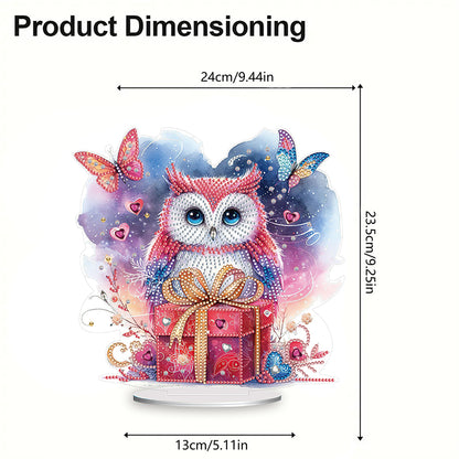 Acrylic Owl Diamond Painting Tabletop Ornament for Home Office Desktop Decor