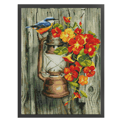 Bird On The Lantern 1 - 14CT Stamped Cross Stitch 32*42CM(Joy Sunday)