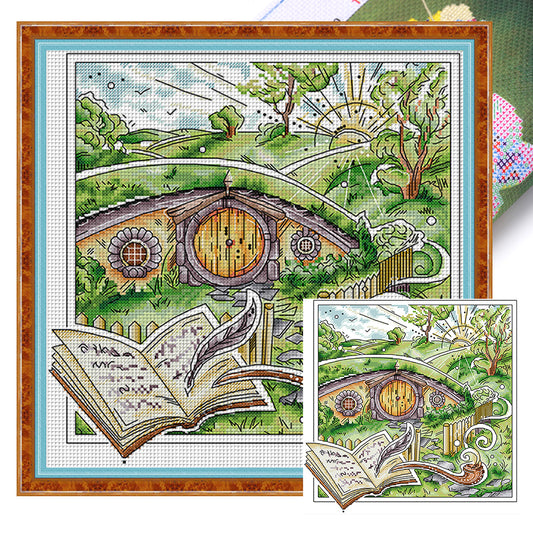 Dwarf'S House - 14CT Stamped Cross Stitch 33*33CM(Joy Sunday)