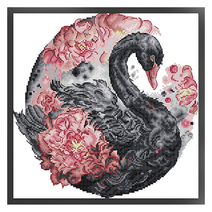 Black Swan - 14CT Stamped Cross Stitch 32*31CM(Joy Sunday)