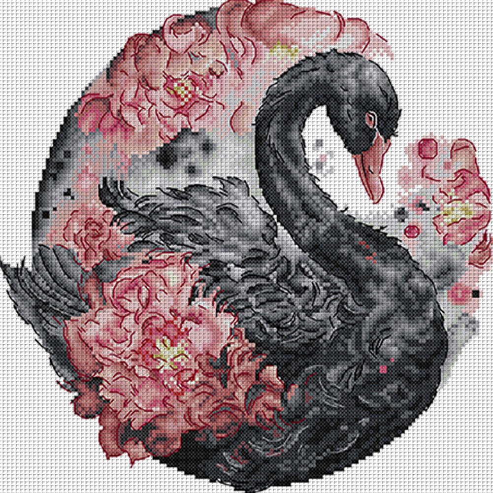 Black Swan - 14CT Stamped Cross Stitch 32*31CM(Joy Sunday)