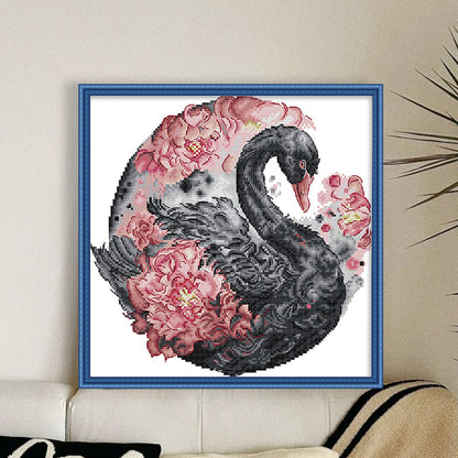 Black Swan - 14CT Stamped Cross Stitch 32*31CM(Joy Sunday)