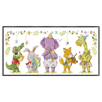 Critters - 14CT Stamped Cross Stitch 59*27CM(Joy Sunday)