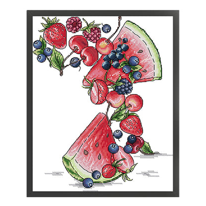 Fruit Nine - 14CT Stamped Cross Stitch 27*33CM(Joy Sunday)