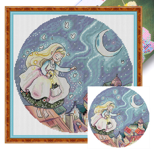 Night Elf - 14CT Stamped Cross Stitch 33*33CM(Joy Sunday)