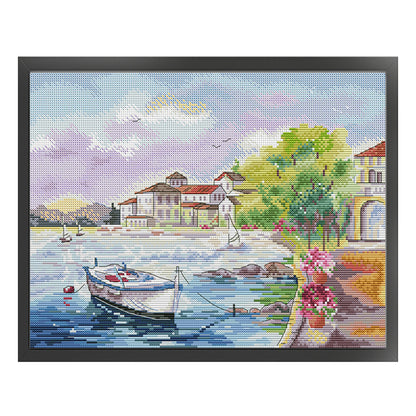 Seaside Six - 14CT Stamped Cross Stitch 38*30CM(Joy Sunday)