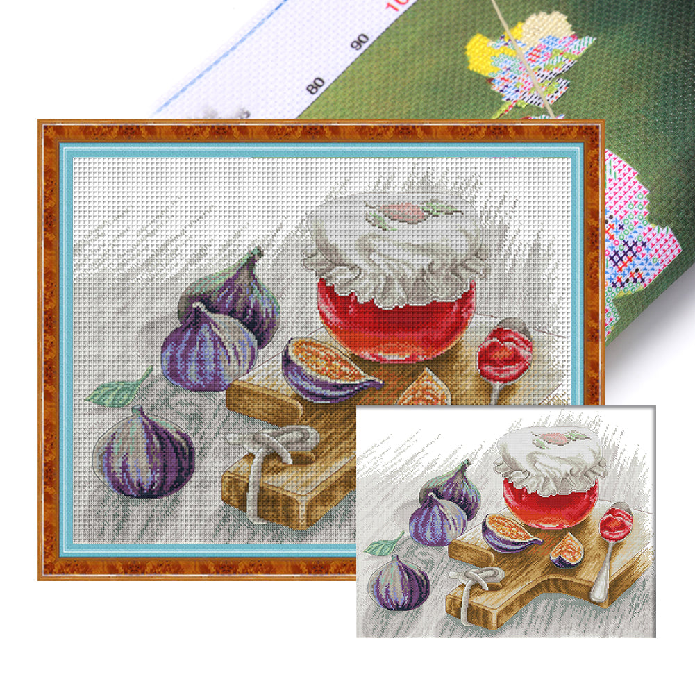 Fig Jam - 14CT Stamped Cross Stitch 52*43CM(Joy Sunday)