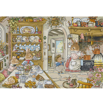 Peter Rabbit Kitchen - 14CT Stamped Cross Stitch 61*44CM(Joy Sunday)