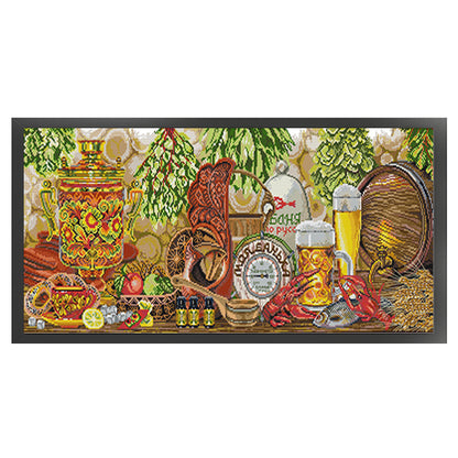 Beer - 14CT Stamped Cross Stitch 77*36CM(Joy Sunday)