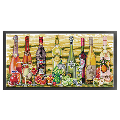 Wine - 14CT Stamped Cross Stitch 77*36CM(Joy Sunday)