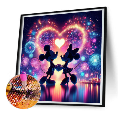 Mickey Mouse Silhouette - Full Round Drill Diamond Painting 30*30CM