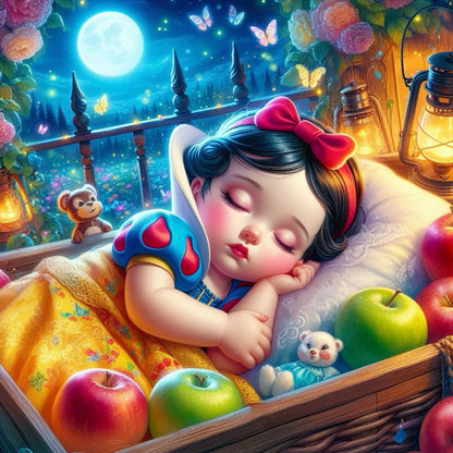 Sleeping Snow White - Full Round Drill Diamond Painting 30*30CM