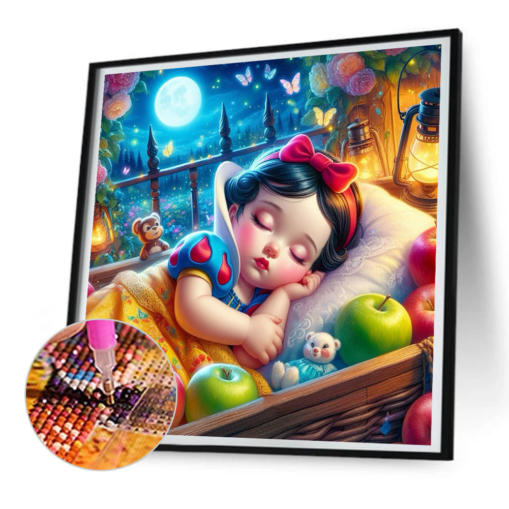 Sleeping Snow White - Full Round Drill Diamond Painting 30*30CM