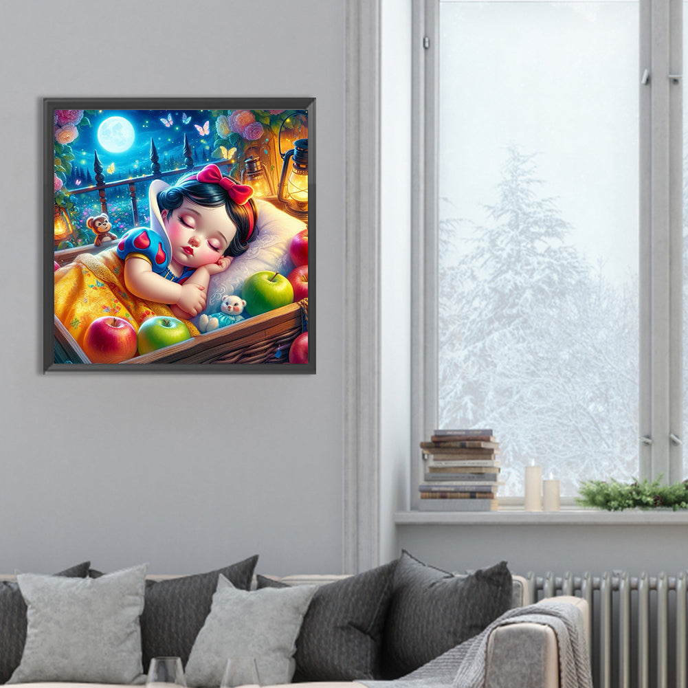 Sleeping Snow White - Full Round Drill Diamond Painting 30*30CM