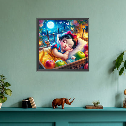 Sleeping Snow White - Full Round Drill Diamond Painting 30*30CM