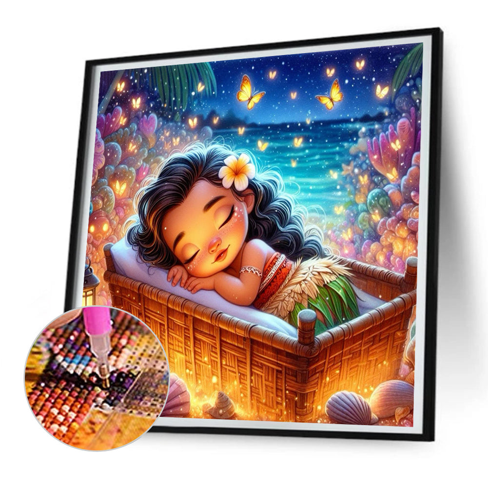 Sleeping Princess Moana - Full Round Drill Diamond Painting 30*30CM