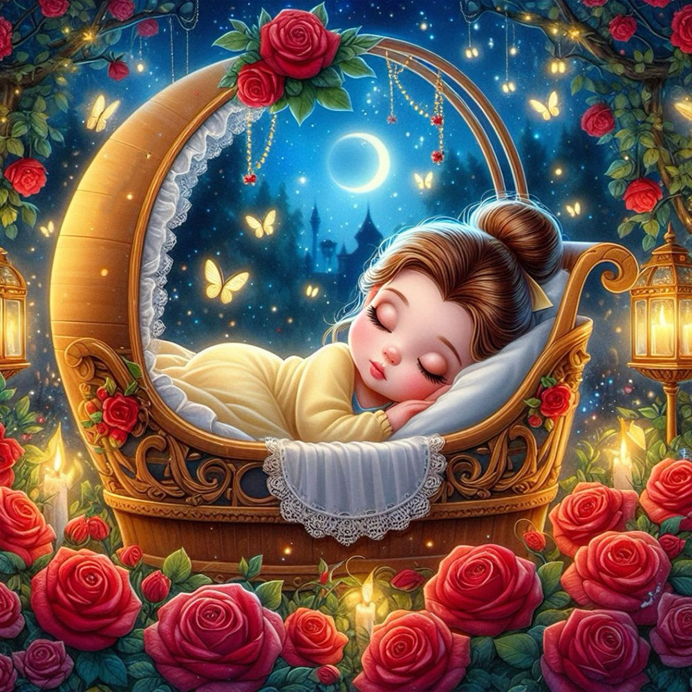 Sleeping Princess Belle - Full Round Drill Diamond Painting 30*30CM