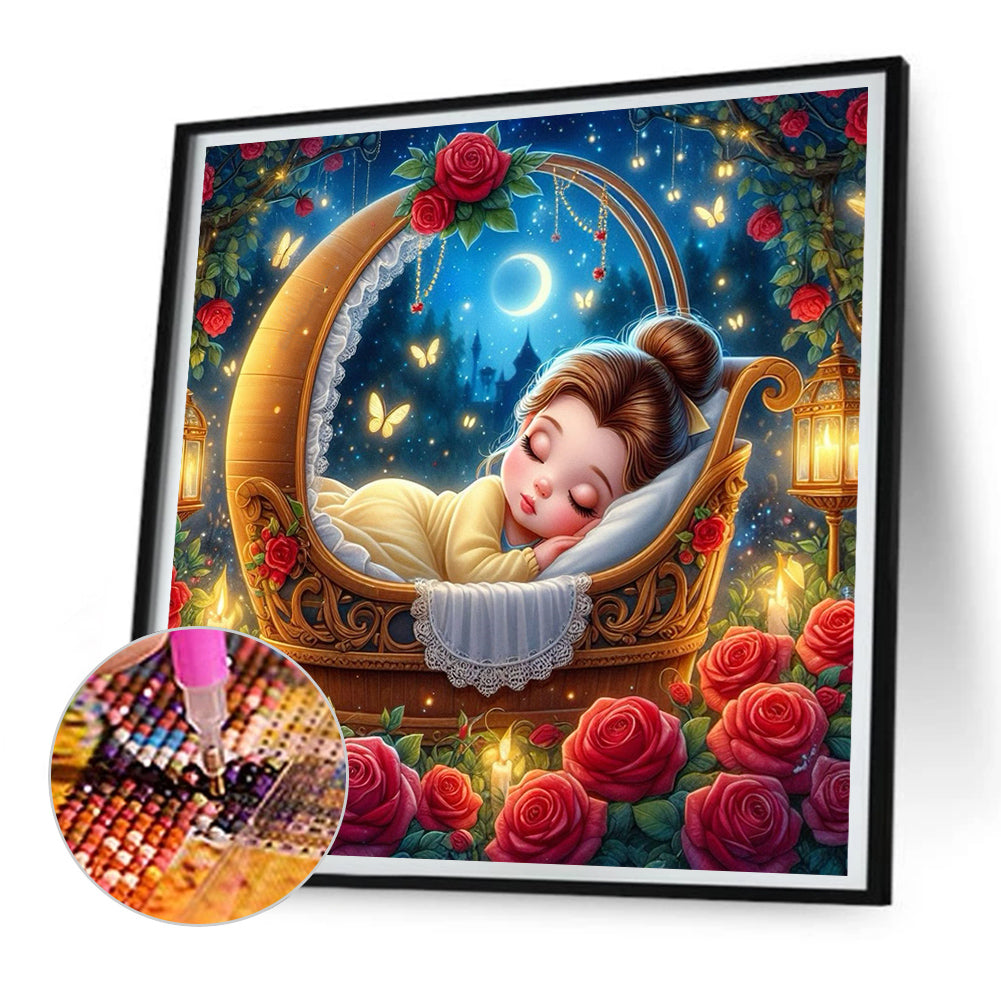 Sleeping Princess Belle - Full Round Drill Diamond Painting 30*30CM