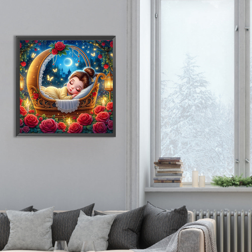 Sleeping Princess Belle - Full Round Drill Diamond Painting 30*30CM