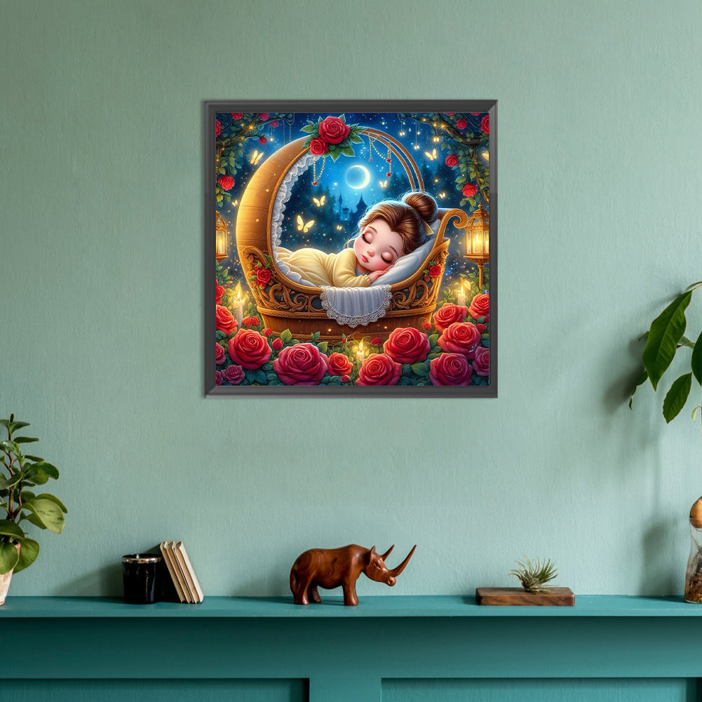 Sleeping Princess Belle - Full Round Drill Diamond Painting 30*30CM