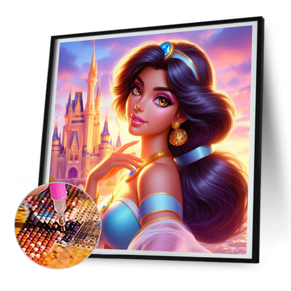 Beautiful Modern Princess Jasmine - Full Round Drill Diamond Painting 30*30CM