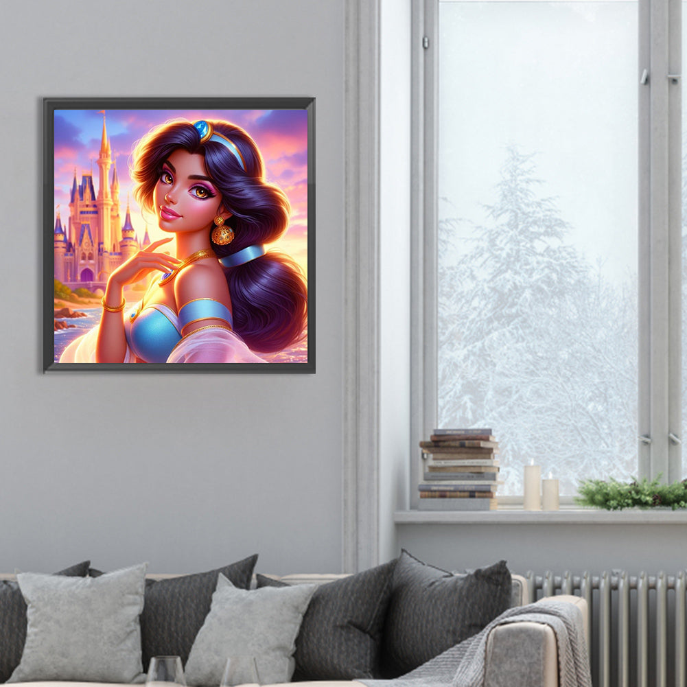 Beautiful Modern Princess Jasmine - Full Round Drill Diamond Painting 30*30CM