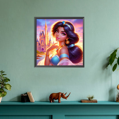 Beautiful Modern Princess Jasmine - Full Round Drill Diamond Painting 30*30CM