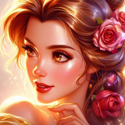 Beautiful Modern Princess Belle - Full Round Drill Diamond Painting 30*30CM