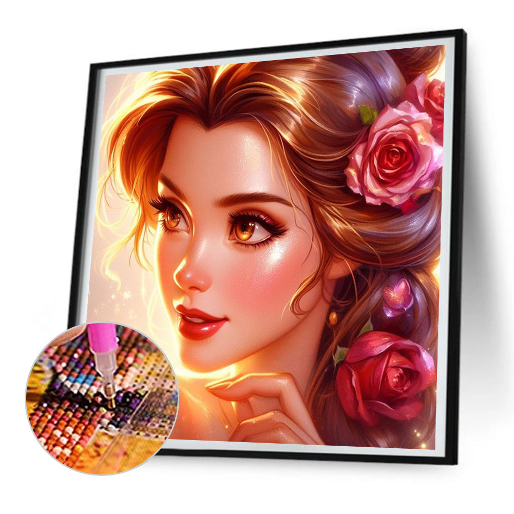 Beautiful Modern Princess Belle - Full Round Drill Diamond Painting 30*30CM