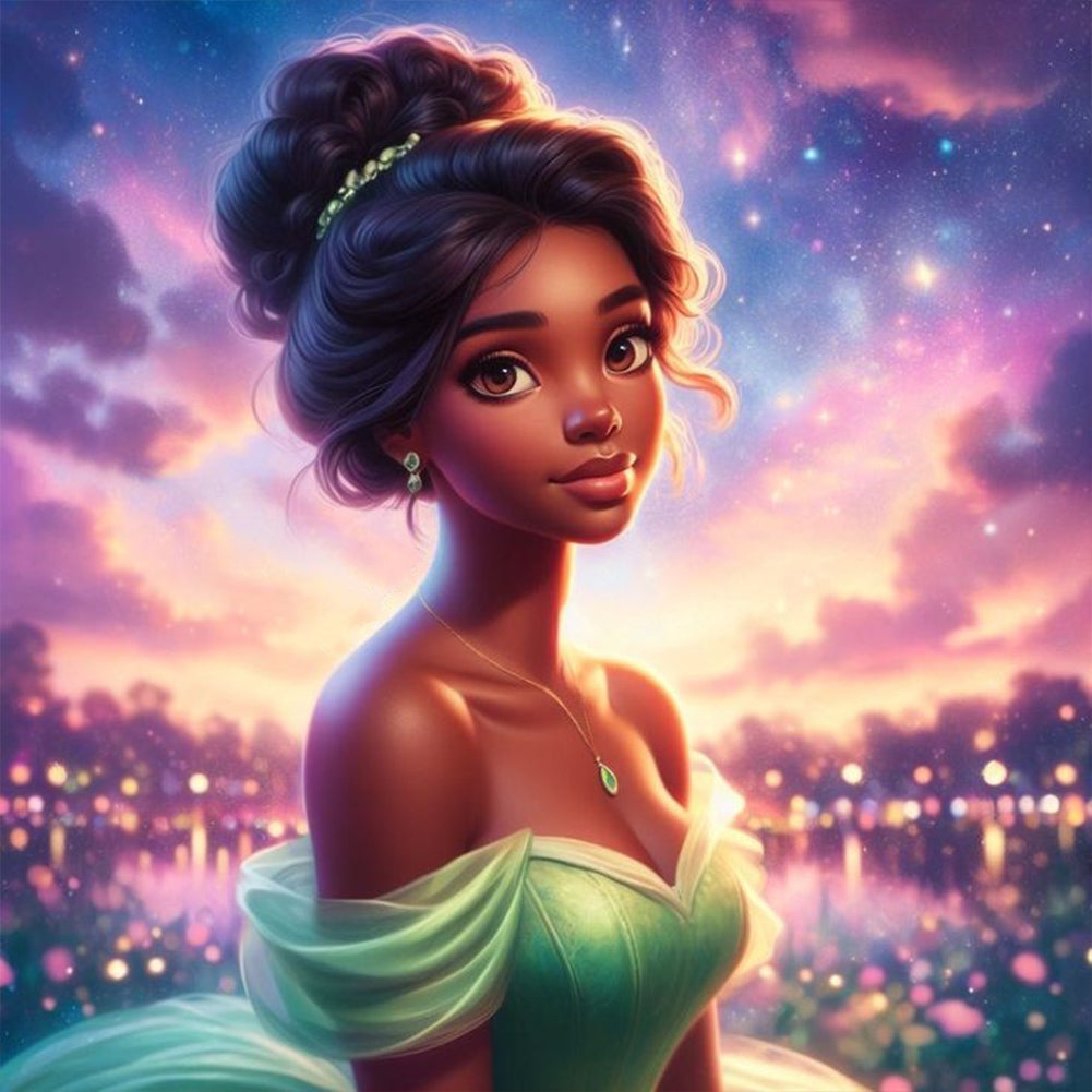 Beautiful Modern Princess Tiana - Full Round Drill Diamond Painting 30*30CM