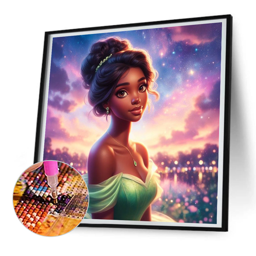 Beautiful Modern Princess Tiana - Full Round Drill Diamond Painting 30*30CM