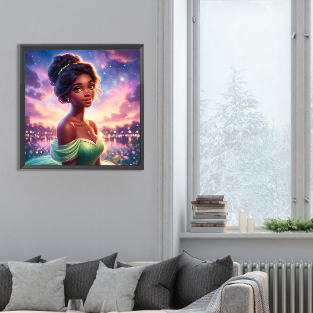 Beautiful Modern Princess Tiana - Full Round Drill Diamond Painting 30*30CM