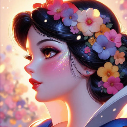 Beautiful Modern Snow White Princess - Full Round Drill Diamond Painting 30*30CM