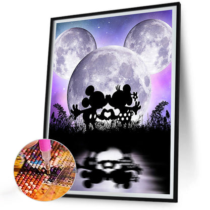 Silhouette--Mickey Mouse - Full Round Drill Diamond Painting 30*40CM