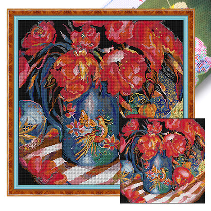 Oriental Tulip - 14CT Stamped Cross Stitch 43*41CM