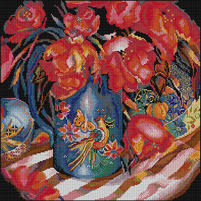 Oriental Tulip - 14CT Stamped Cross Stitch 43*41CM