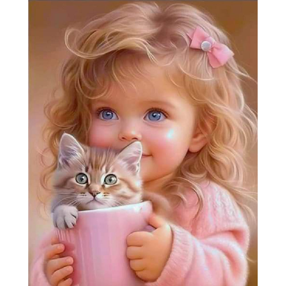 Blonde Little Girl - 14CT Counted Cross Stitch 40*50CM