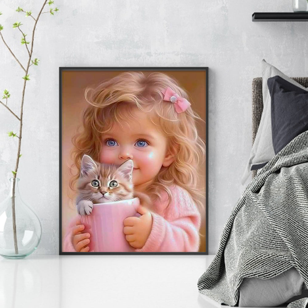 Blonde Little Girl - 14CT Counted Cross Stitch 40*50CM