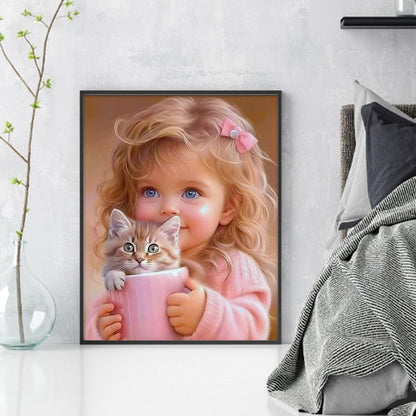 Blonde Little Girl - 14CT Counted Cross Stitch 40*50CM