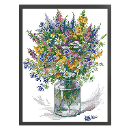 Daisy Two - 14CT Stamped Cross Stitch 30*40CM(Joy Sunday)