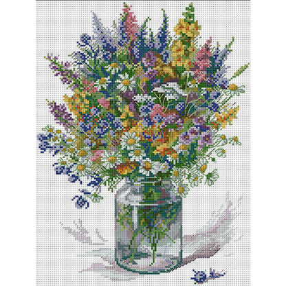 Daisy Two - 14CT Stamped Cross Stitch 30*40CM(Joy Sunday)