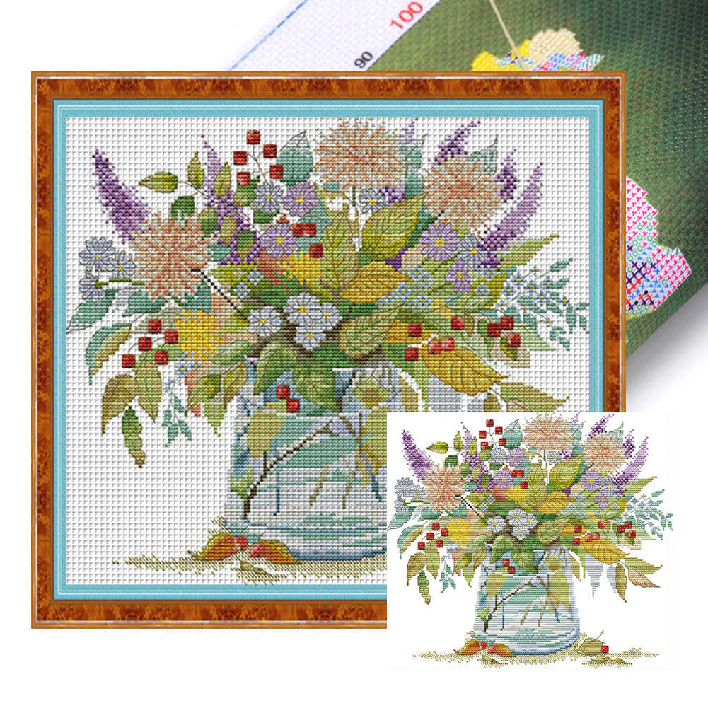 Autumn Colors - 14CT Stamped Cross Stitch 36*32CM(Joy Sunday)