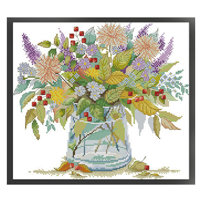 Autumn Colors - 14CT Stamped Cross Stitch 36*32CM(Joy Sunday)