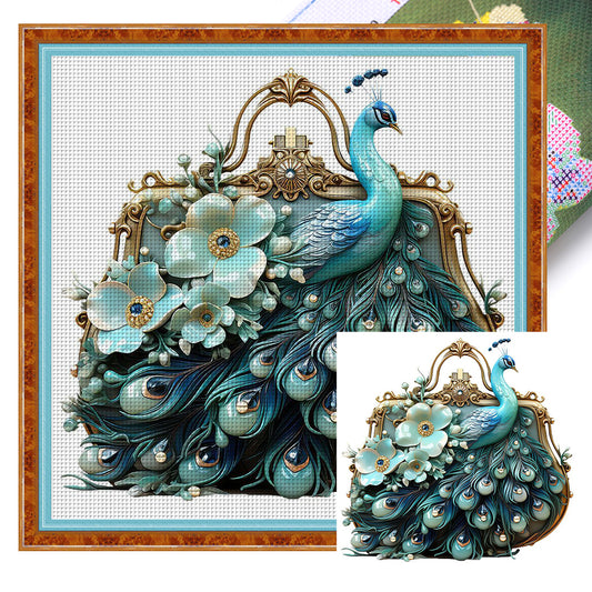 Peacock Handbag - 11CT Stamped Cross Stitch 40*40CM