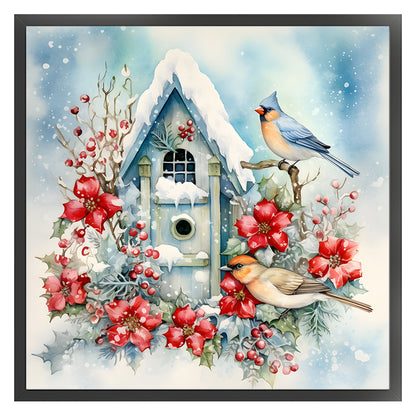 Bird House And Birds - 11CT Stamped Cross Stitch 40*40CM