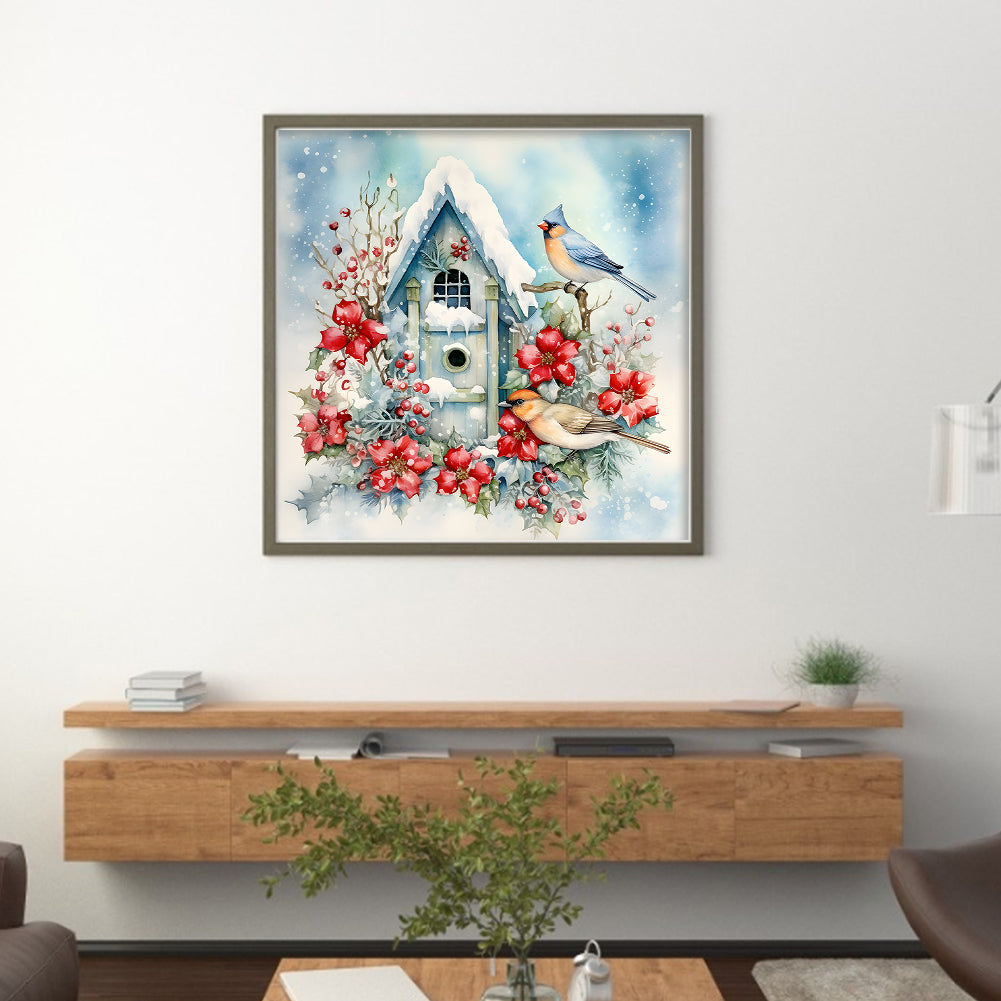 Bird House And Birds - 11CT Stamped Cross Stitch 40*40CM
