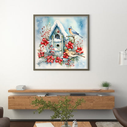 Bird House And Birds - 11CT Stamped Cross Stitch 40*40CM
