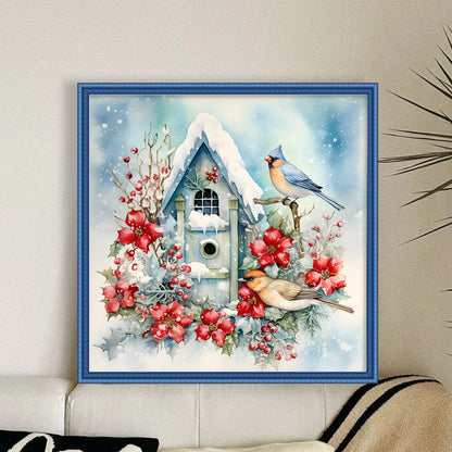 Bird House And Birds - 11CT Stamped Cross Stitch 40*40CM