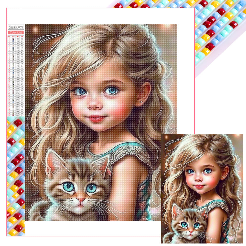 Cute Girl - Full Square Drill Diamond Painting 30*40CM